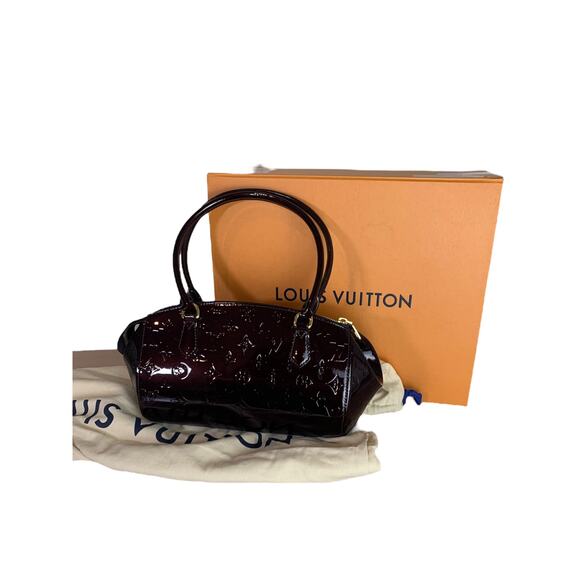 Authentic Louis Vuitton Monogram Vernis Sherwood PM Amarante Shoulder Bag M91493